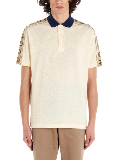 Gucci White Cotton Polo Shirt