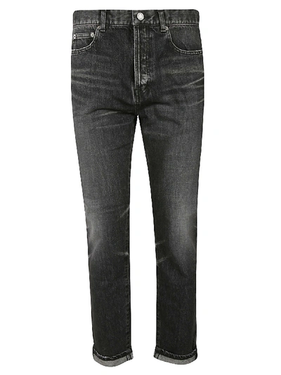 Saint Laurent Cropped Jeans In Nero