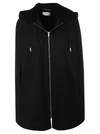 Saint Laurent Cape-style Hooded Jacket In Nero