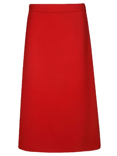 Prada Flared Skirt In Red