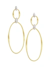 Marco Bicego Women's Marrakech Onde 18k Yellow Gold & Diamond Coil Double-drop Hoop Post Earrings