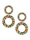 REBECCA DE RAVENEL 2-Piece Tosca Multi Crystal Circle Drop Earrings