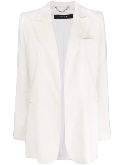 Federica Tosi Open Front Blazer Jacket In White