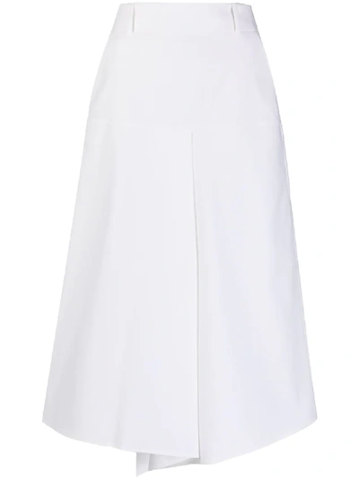 Incotex Front-pleat Midi Skirt In White