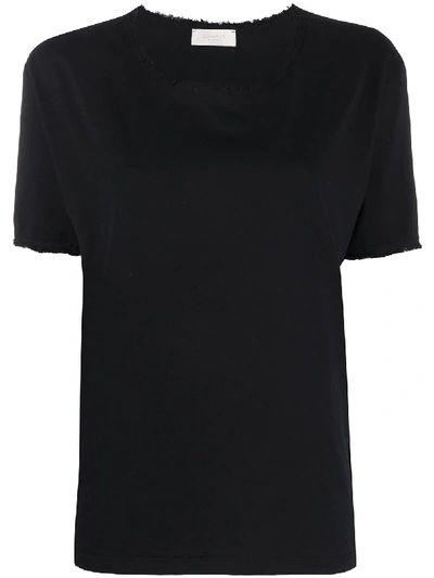 Zanone Frayed Edge T-shirt In Black