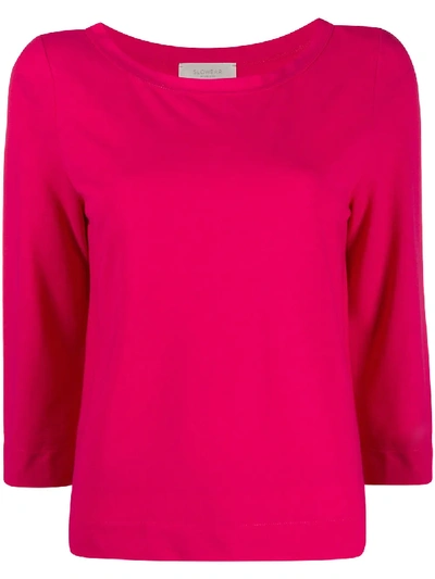Zanone Three-quarter Sleeve T-shirt In Pink