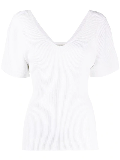 Zanone Ribbed-knit Top In White