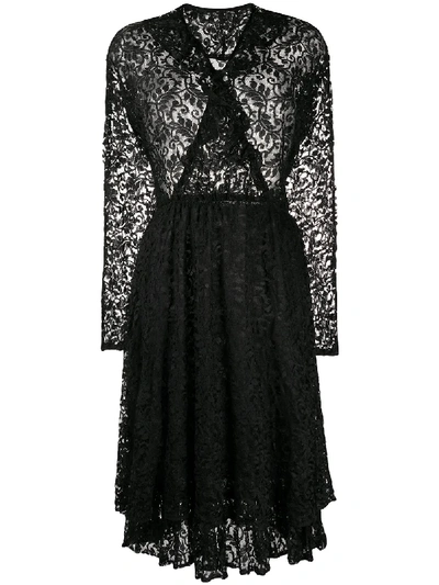 Pre-owned A.n.g.e.l.o. Vintage Cult 1980s Lace Dress In Black