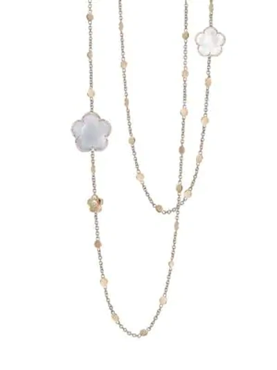 Pasquale Bruni Women's Bon Ton 18k Rose Gold, Light Blue Chalcedony, Quartz & Diamond Long Necklace