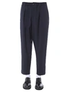 Marni Deep Blue Tropical Wool Trousers With Drawstring Waist In Blue