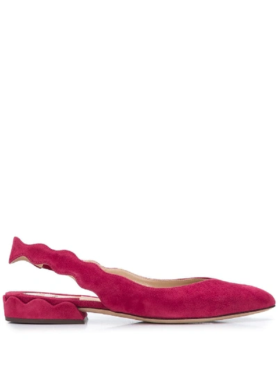 Chloé Lauren Suede Slingback Flat In Pink