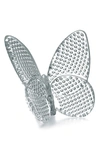 Baccarat Lucky 20k Gold Diamond Cut Lead Crystal Butterfly In Diamant Clear