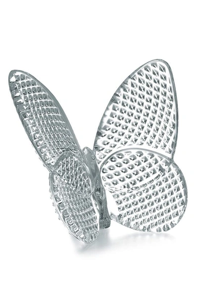 Baccarat Lucky 20k Gold Diamond Cut Lead Crystal Butterfly In Diamant Clear