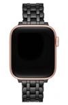 Kate Spade Black Stainless Steel Scallop Bracelet Band For Apple Watch, 38mm, 40mm, 41mm In Black/ Rose Gold