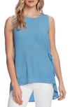 VINCE CAMUTO SIDE TIE SLEEVELESS HIGH LOW BLOUSE,9130035