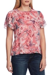 VINCE CAMUTO ROMANTIC LILIES DOUBLE RUFFLE SLEEVE BLOUSE,9130054
