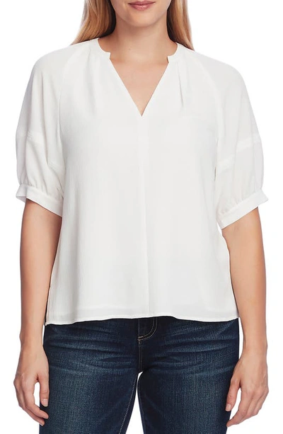 Vince Camuto Women's Elbow Sleeve Split Neck Blouse In New Ivory