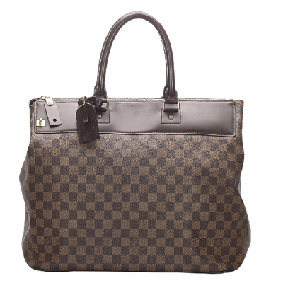 Pre-owned Louis Vuitton Damier Ebene Canvas Greenwich Pm Bag In Brown