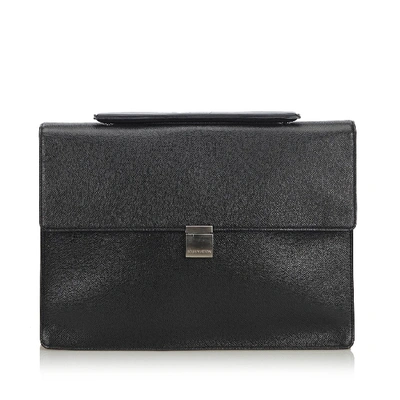 Pre-owned Louis Vuitton Taiga Porte-document Angara Briefcase In Black