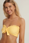 ANIKA TELLER X NA-KD Frill Detail Bikini Top Yellow