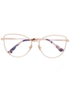 Tom Ford Tf5667b 028 Cat-eye Frame Glasses In Brown