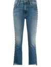 MOTHER STUD-EMBELLISHED CROPPED JEANS