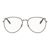 GIVENCHY GIVENCHY GOLD AND BROWN STUDDED EDGE GLASSES