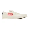 Comme Des Garçons Play Off-white Converse Edition Half Heart Chuck 70 Low Sneakers In Cream