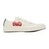 Comme Des Garçons Play Off-white Converse Edition Half Heart Chuck 70 Low Sneakers In Beige