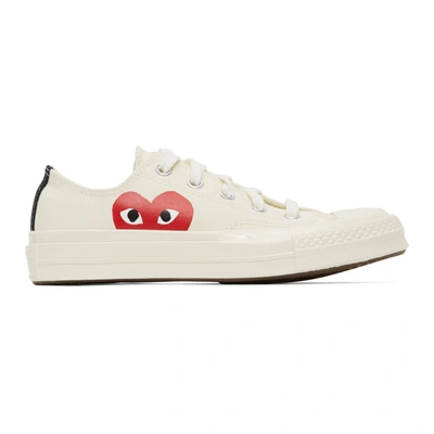 Comme Des Garçons Play Off-white Converse Edition Half Heart Chuck 70 Low Trainers In Cream