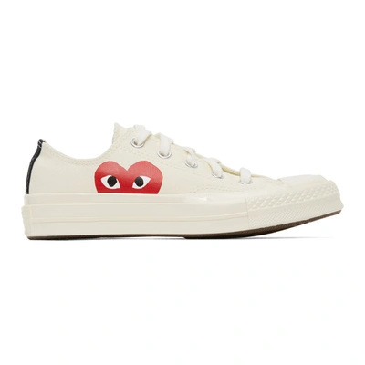 Comme Des Garçons Play Off-white Converse Edition Half Heart Chuck 70 Low Sneakers In Cream