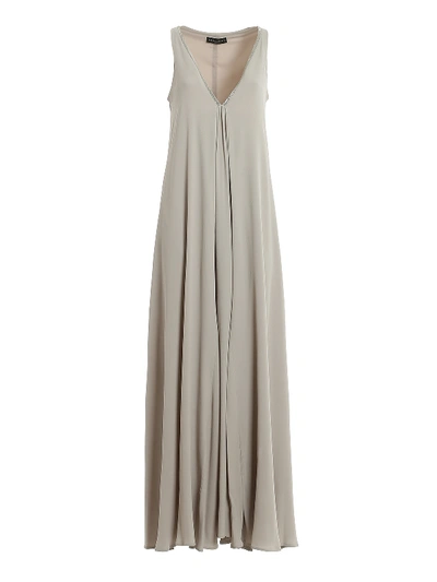 Fabiana Filippi Monili V-neck Silk Dress In Light Grey