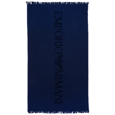 Emporio Armani Men's Beach Towel In Blue