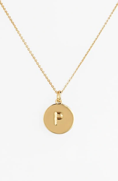 Kate Spade One In A Million Initial Pendant Necklace In P- Gold