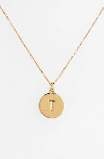 Kate Spade One In A Million Initial Pendant Necklace In T- Gold