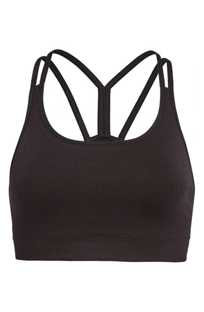 Zella Seamless Strappy Sports Bra In Black