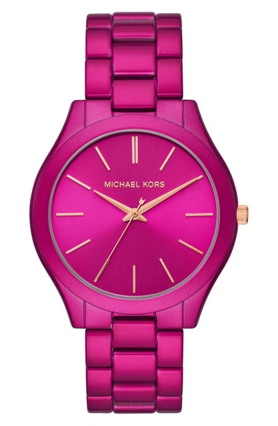 Michael Kors 'slim Runway' Bracelet Watch, 42mm In Pink Sunray