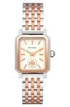 Tory Burch Robinson Mesh Bracelet Watch, 27mm X 29mm In Rose Gold/ Cream/ Silver