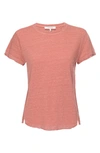 Frame Easy True Organic Linen T-shirt In Bright Terracotta