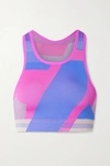 NIKE ICON CLASH COLOR-BLOCK DRI-FIT STRETCH-KNIT SPORTS BRA