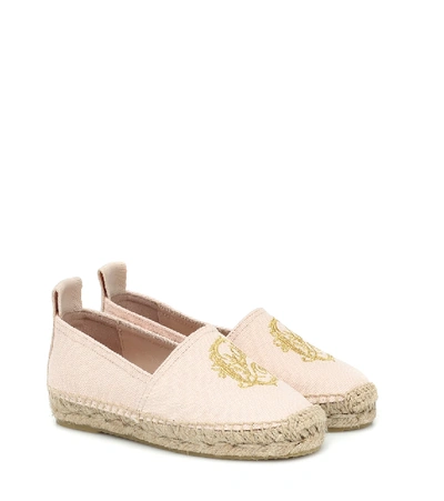 Chloé Kids' Logo Embroidered Espadrilles In Pink