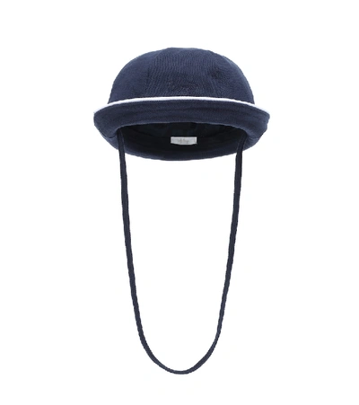 Il Gufo Baby Cotton Bucket Hat In Blue