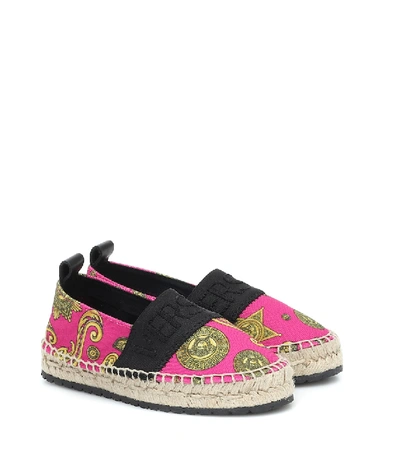 Versace Kids' Logo草编鞋 In Multicoloured