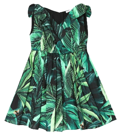 Dolce & Gabbana Kids' Printed Cotton Dress And Bloomers Set In Green