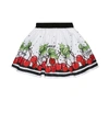 Monnalisa Printed Cotton Miniskirt In Multicoloured