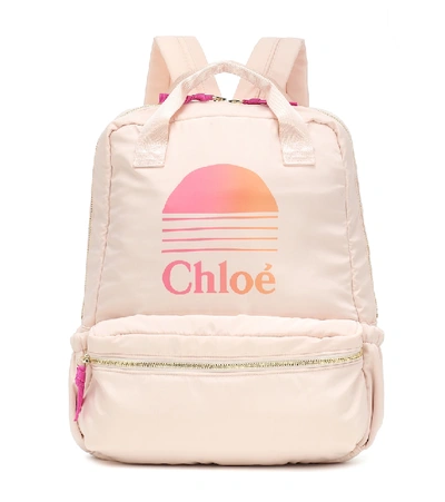 Chloé Kids' Logo Backpack In Pink