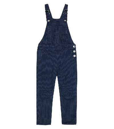 Brunello Cucinelli Kids' Pinstriped Denim Overalls In Blue