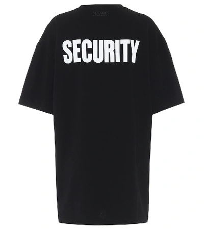Vetements Insecurity Cotton T-shirt In Black