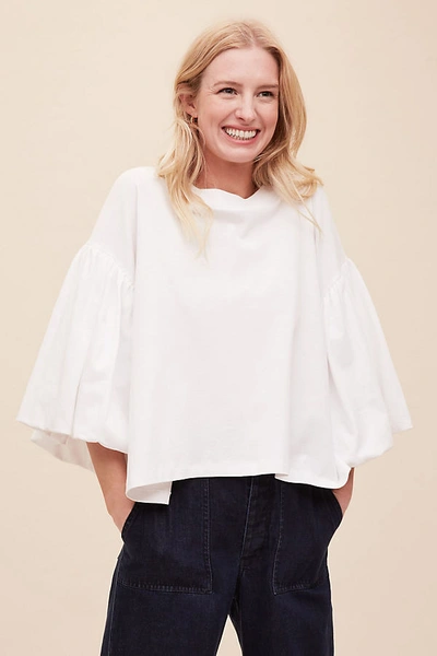 Kowtow Dess Organic-cotton Puffed-sleeve Tee