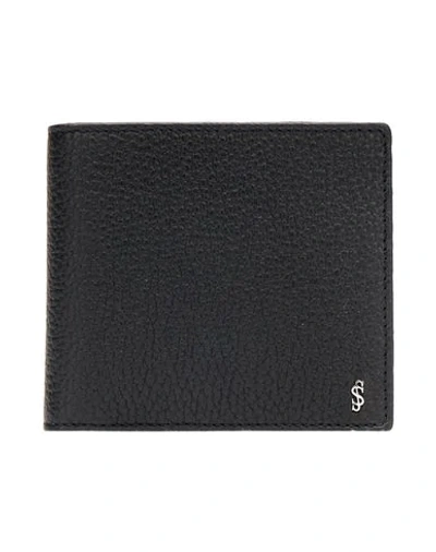 Serapian Logo-appliquéd Faux Leather Billfold Wallet In Black